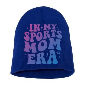 In My Sports Mom Era Groovy Sports Mama Football Basketball Meaningful Gift Short Acrylic Beanie