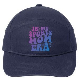 In My Sports Mom Era Groovy Sports Mama Football Basketball Meaningful Gift 7-Panel Snapback Hat