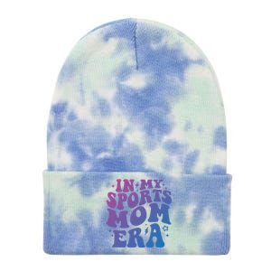 In My Sports Mom Era Groovy Sports Mama Football Basketball Meaningful Gift Tie Dye 12in Knit Beanie