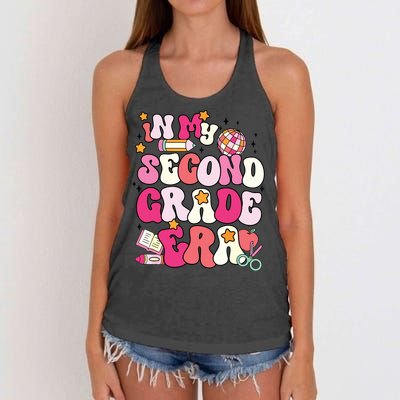 In My Second Grade Era Girl Back To School 2nd Grade Teacher Women's Knotted Racerback Tank