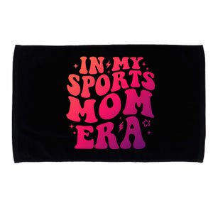 In My Sports Mom Era Groovy Sports Mama Football Basketball Meaningful Gift Microfiber Hand Towel