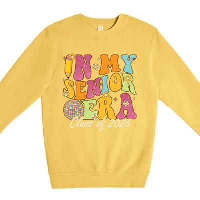 In My Senior Era Class Of 2026 Graduate Retro Groovy Funny Gift Premium Crewneck Sweatshirt