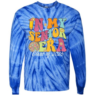 In My Senior Era Class Of 2026 Graduate Retro Groovy Funny Gift Tie-Dye Long Sleeve Shirt