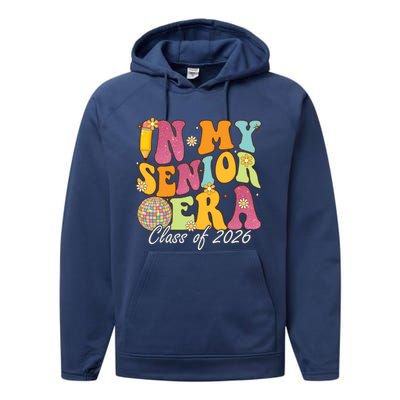 In My Senior Era Class Of 2026 Graduate Retro Groovy Funny Gift Performance Fleece Hoodie