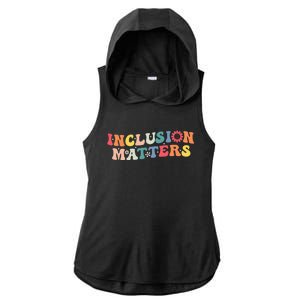 Inclusion Matters Special Education Autism Awareness Teacher Ladies PosiCharge Tri-Blend Wicking Draft Hoodie Tank