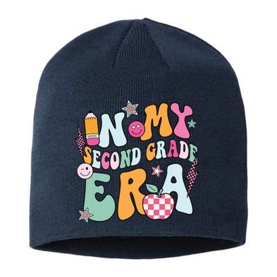 In My Second Grade Era Back To School Retro Groovy 2nd Grade Sustainable Beanie