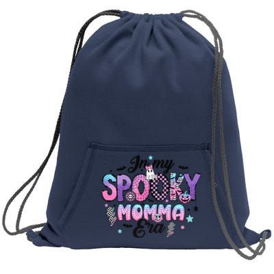 In My Spooky Momma Era Smile Face Halloween Cute Ghost Sweatshirt Cinch Pack Bag