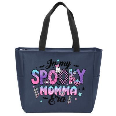 In My Spooky Momma Era Smile Face Halloween Cute Ghost Zip Tote Bag