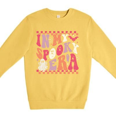 In My Spooky Era Groovy Hippie Halloween Ghost Cute Gift Premium Crewneck Sweatshirt