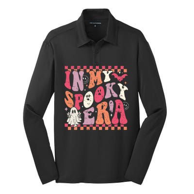 In My Spooky Era Groovy Hippie Halloween Ghost Cute Gift Silk Touch Performance Long Sleeve Polo