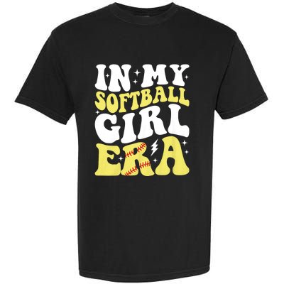 In My Softball Girl Era Retro Groovy Softball Girl Garment-Dyed Heavyweight T-Shirt