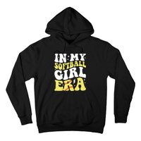 In My Softball Girl Era Retro Groovy Softball Girl Hoodie