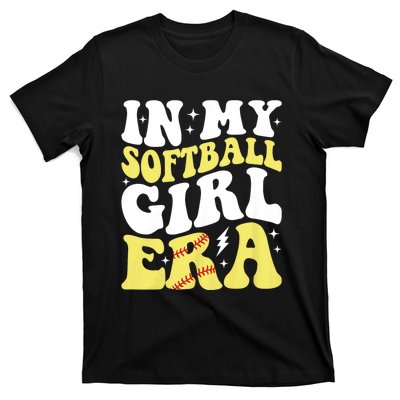 In My Softball Girl Era Retro Groovy Softball Girl T-Shirt