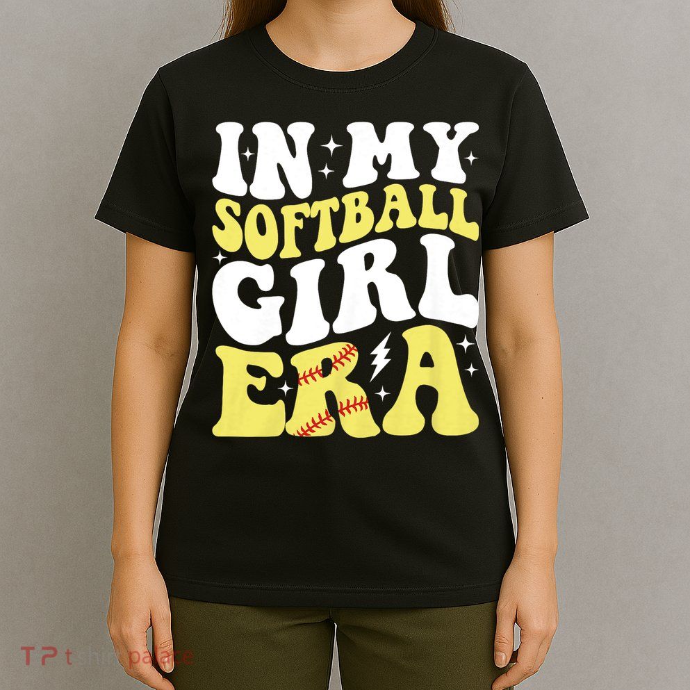 In My Softball Girl Era Retro Groovy Softball Girl T-Shirt