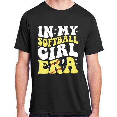 In My Softball Girl Era Retro Groovy Softball Girl Adult ChromaSoft Performance T-Shirt