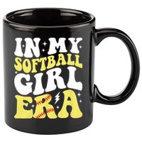 In My Softball Girl Era Retro Groovy Softball Girl 11oz C Handle Ceramic Mug