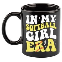 In My Softball Girl Era Retro Groovy Softball Girl 11oz C Handle Ceramic Mug