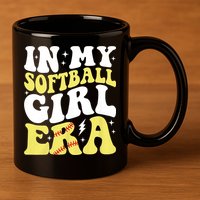 In My Softball Girl Era Retro Groovy Softball Girl 11oz C Handle Ceramic Mug