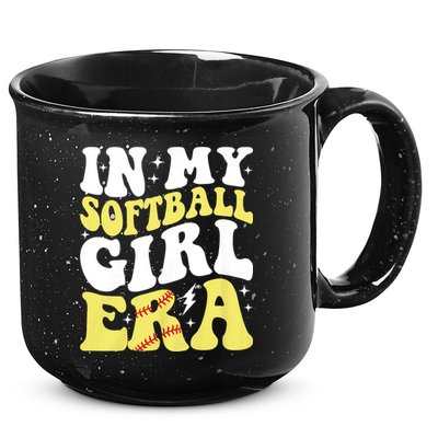 In My Softball Girl Era Retro Groovy Softball Girl 15oz Campfire Ceramic Mug