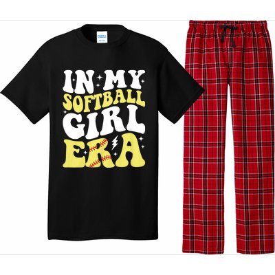 In My Softball Girl Era Retro Groovy Softball Girl Pajama Set