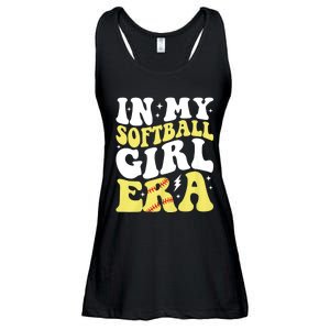 In My Softball Girl Era Retro Groovy Softball Girl Ladies Essential Flowy Tank