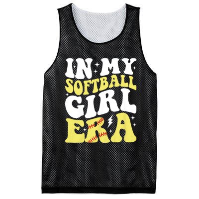 In My Softball Girl Era Retro Groovy Softball Girl Mesh Reversible Basketball Jersey Tank