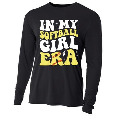 In My Softball Girl Era Retro Groovy Softball Girl Cooling Performance Long Sleeve Crew