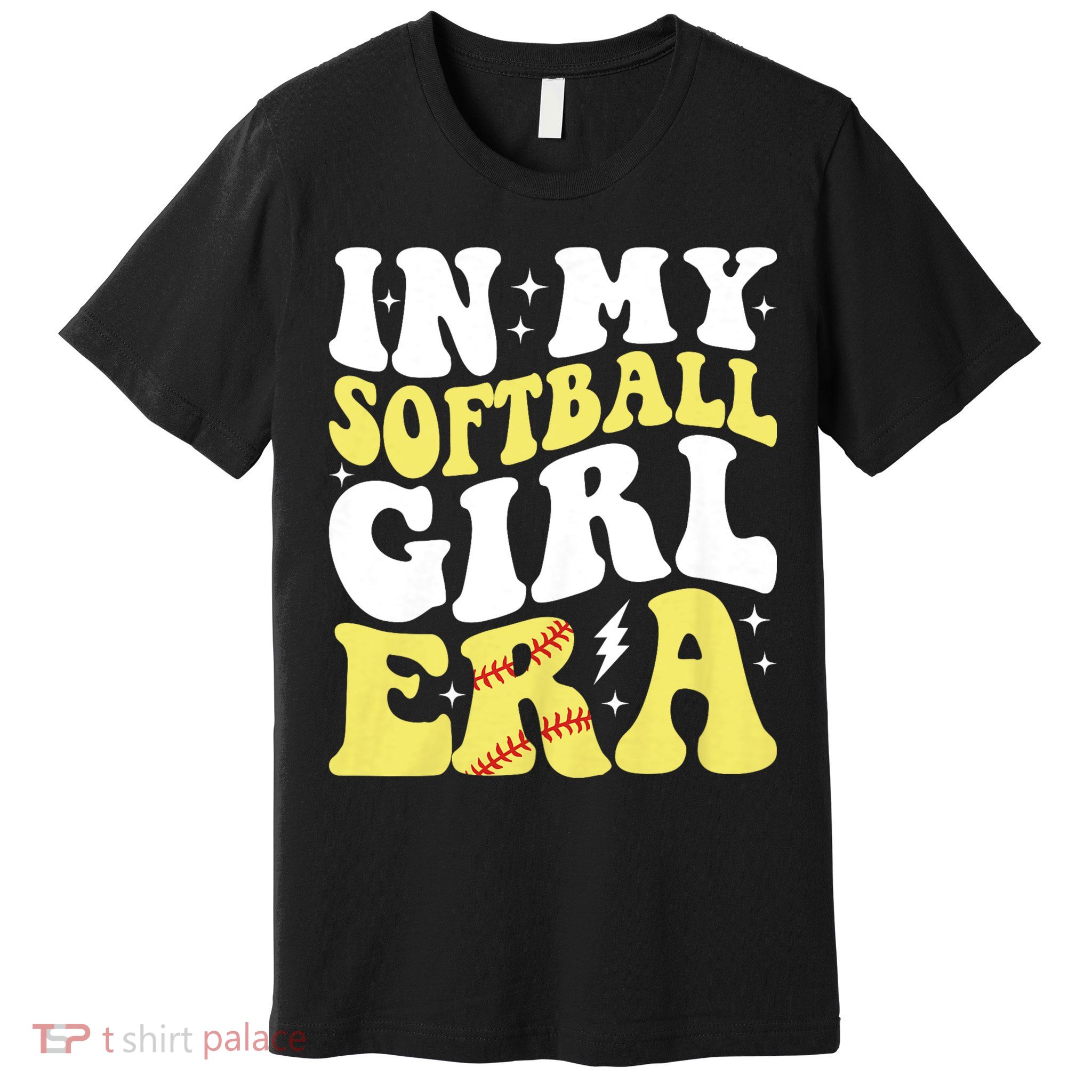 In My Softball Girl Era Retro Groovy Softball Girl Premium T-Shirt