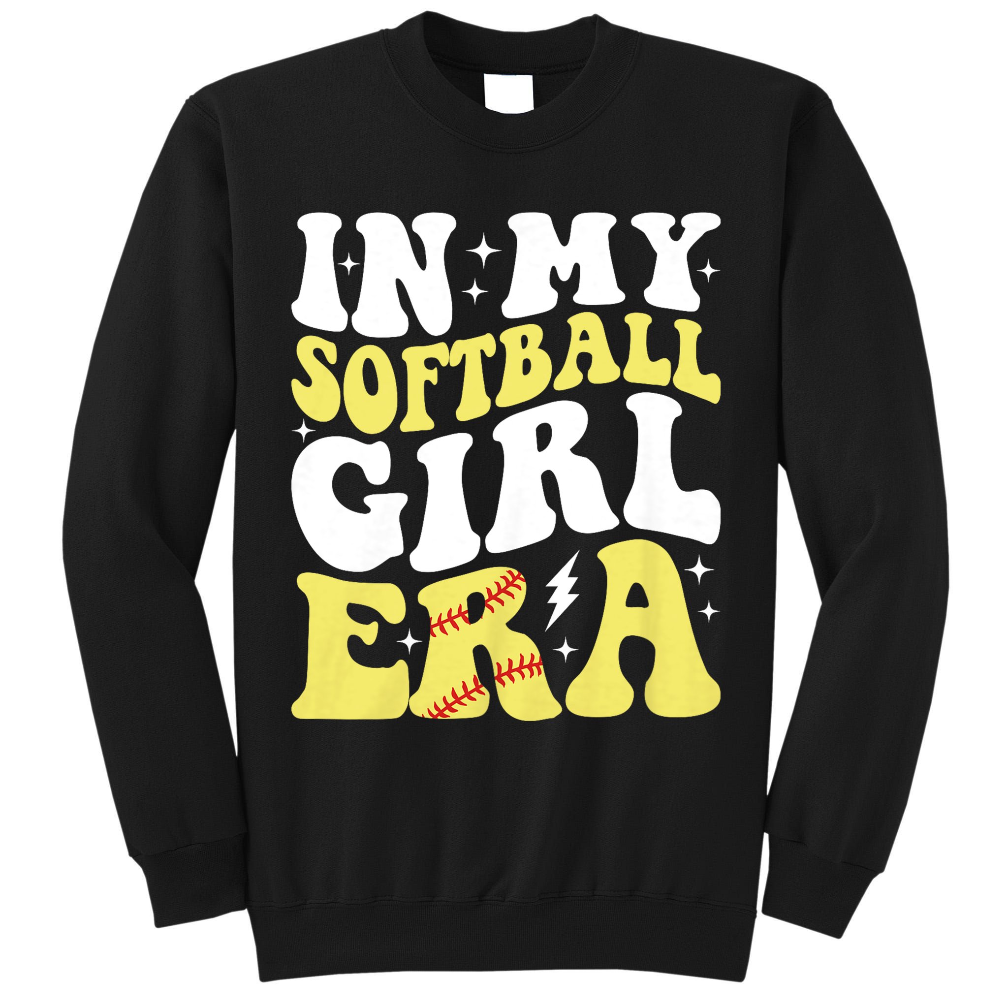 In My Softball Girl Era Retro Groovy Softball Girl Tall Sweatshirt