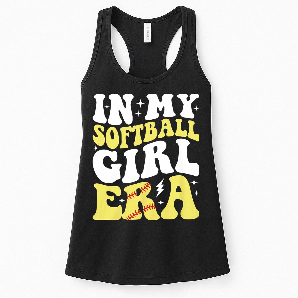 In My Softball Girl Era Retro Groovy Softball Girl Womens Tank Top