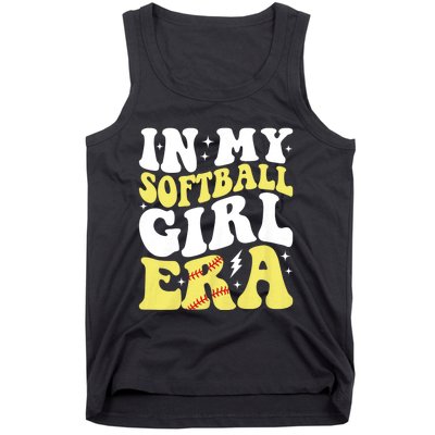 In My Softball Girl Era Retro Groovy Softball Girl Tank Top