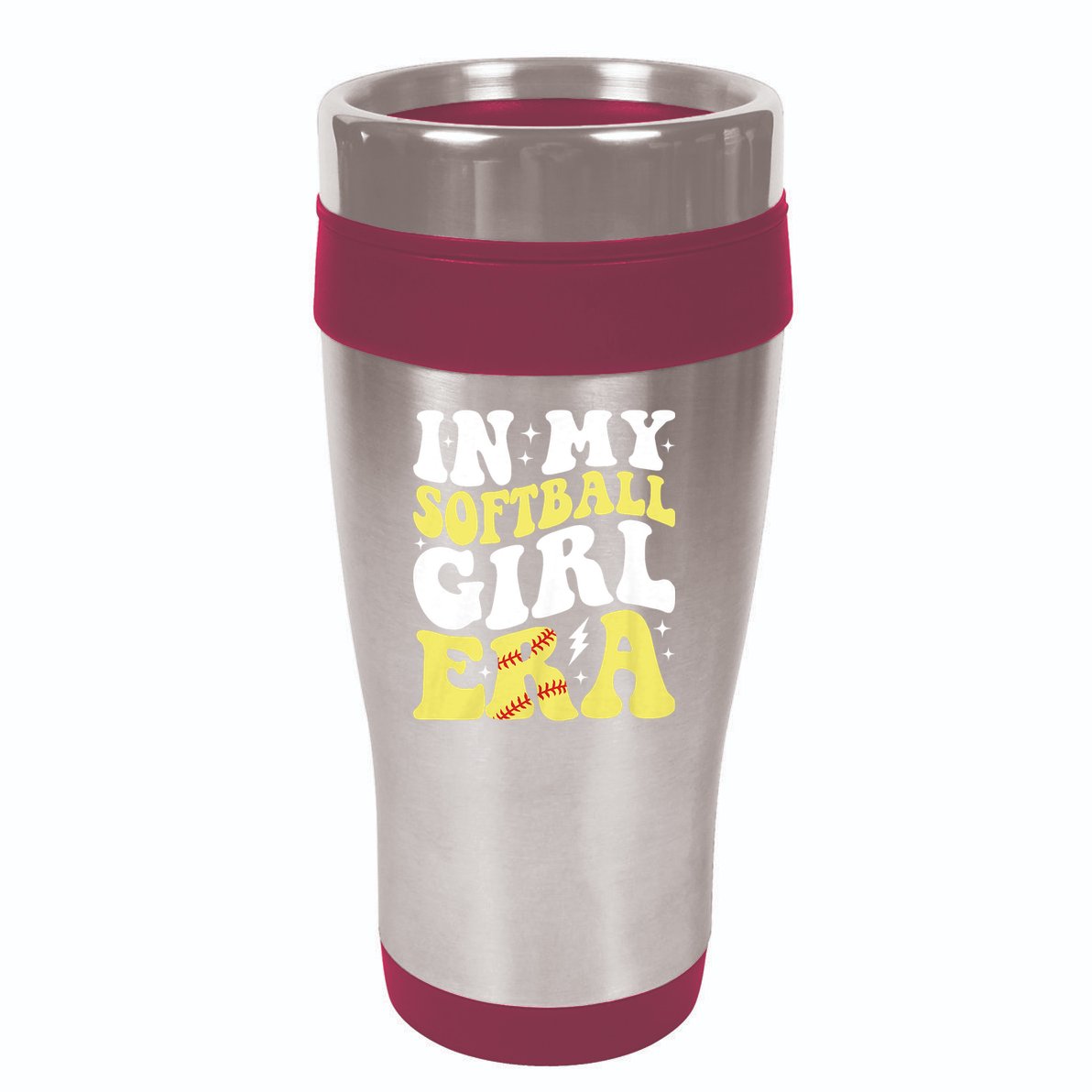 In My Softball Girl Era Retro Groovy Softball Girl 16oz Travel Tumbler