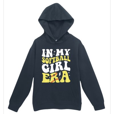 In My Softball Girl Era Retro Groovy Softball Girl Urban Pullover Hoodie