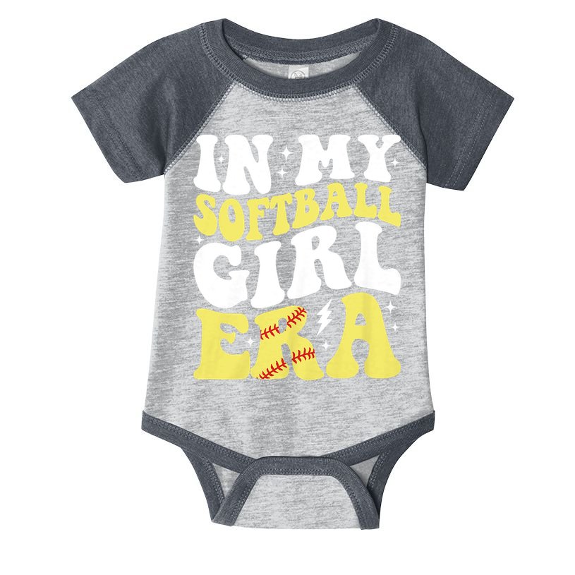 In My Softball Girl Era Retro Groovy Softball Girl Infant Baby Jersey Bodysuit