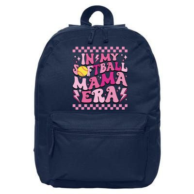 In My Softball Mama Era Pink Softball Mom 16 in Basic Backpack