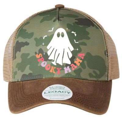 In My Spooky Mama Era Retro Groovy Halloween Mom Ghost Gift Legacy Tie Dye Trucker Hat