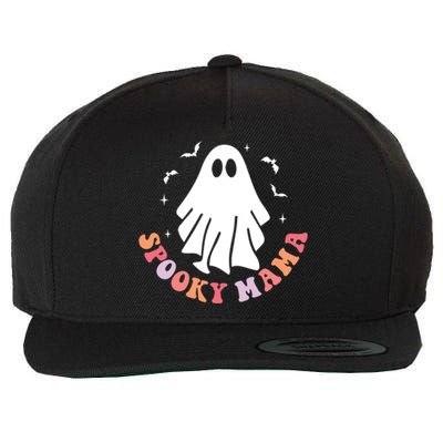 In My Spooky Mama Era Retro Groovy Halloween Mom Ghost Gift Wool Snapback Cap