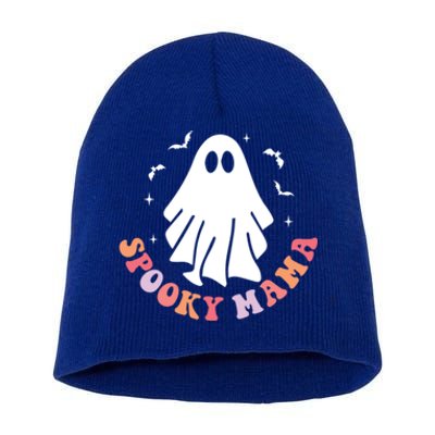 In My Spooky Mama Era Retro Groovy Halloween Mom Ghost Gift Short Acrylic Beanie