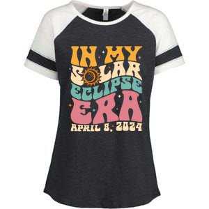 In My Solar Eclipse Era April 8th 2024 Astronomy Enza Ladies Jersey Colorblock Tee