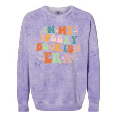 In My Spooky Boooookish Era Ghost Reading Books Halloween Cute Gift Colorblast Crewneck Sweatshirt