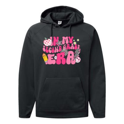 In My Second Grade Era Back To School 2nd Grade Retro Groovy Performance Fleece Hoodie