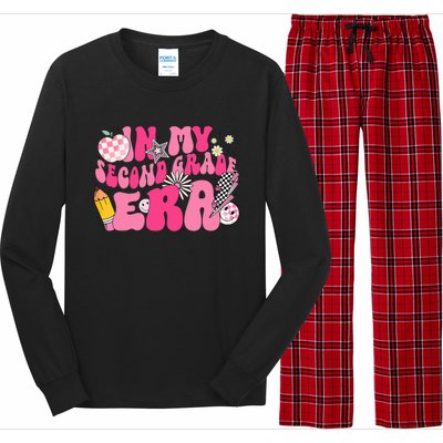 In My Second Grade Era Back To School 2nd Grade Retro Groovy Long Sleeve Pajama Set