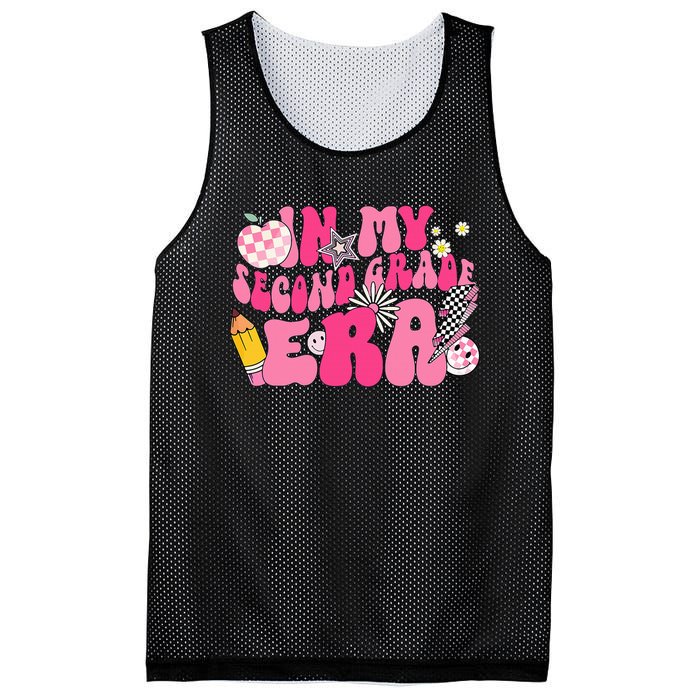 In My Second Grade Era Back To School 2nd Grade Retro Groovy Mesh Reversible Basketball Jersey Tank