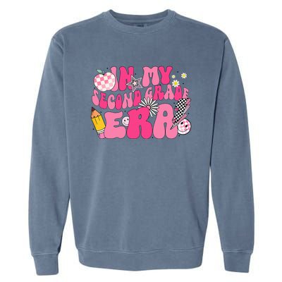 In My Second Grade Era Back To School 2nd Grade Retro Groovy Garment-Dyed Sweatshirt