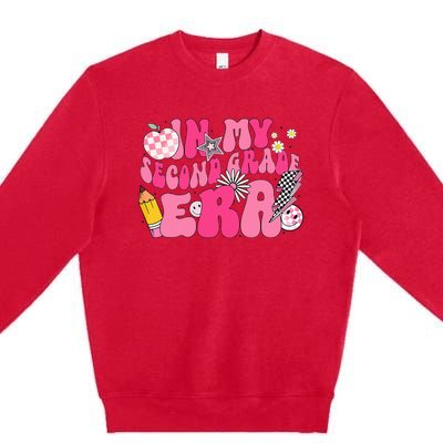 In My Second Grade Era Back To School 2nd Grade Retro Groovy Premium Crewneck Sweatshirt