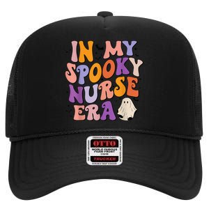 In My Spooky Nurse Era Halloween Groovy Witchy Spooky Nurse High Crown Mesh Back Trucker Hat