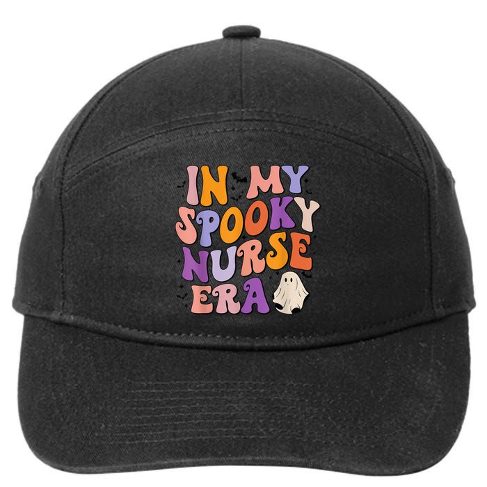 In My Spooky Nurse Era Halloween Groovy Witchy Spooky Nurse 7-Panel Snapback Hat