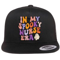 In My Spooky Nurse Era Halloween Groovy Witchy Spooky Nurse Flat Bill Trucker Hat