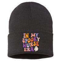 In My Spooky Nurse Era Halloween Groovy Witchy Spooky Nurse Sustainable Knit Beanie