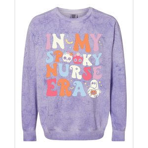 In My Spooky Nurse Era Halloween Groovy Witchy Spooky Nurse Colorblast Crewneck Sweatshirt